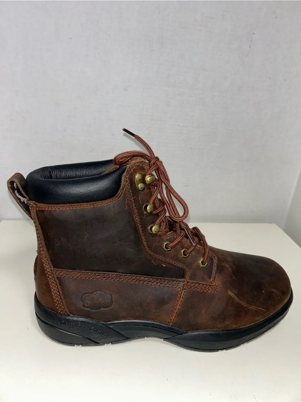 Dr. Comfort Boss #9520 Brown Leather Lace-Up Comfort Work Boot